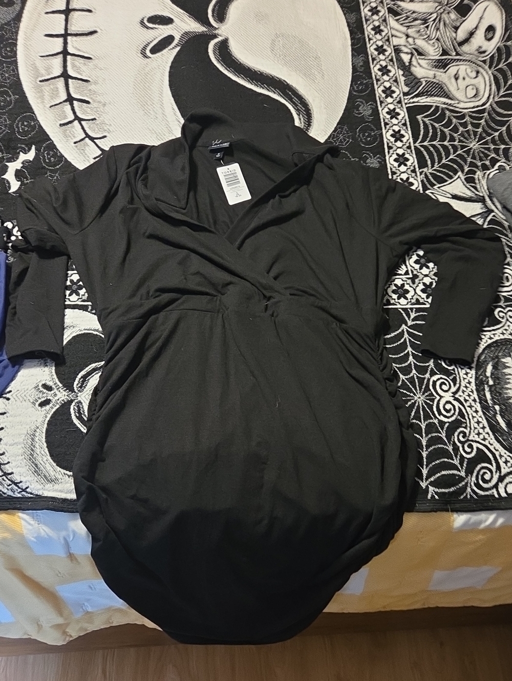 Torrid Black Midi Wrap-Style Dress
